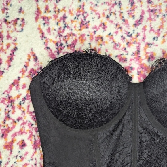 NWT Reo Ria Black Lace Corset Bra size woman's Large - Picture 5 of 8